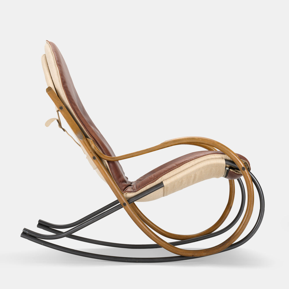 Paul Tuttle model "Nonna" rocking chair for Stassle Switzerland, circa 1972