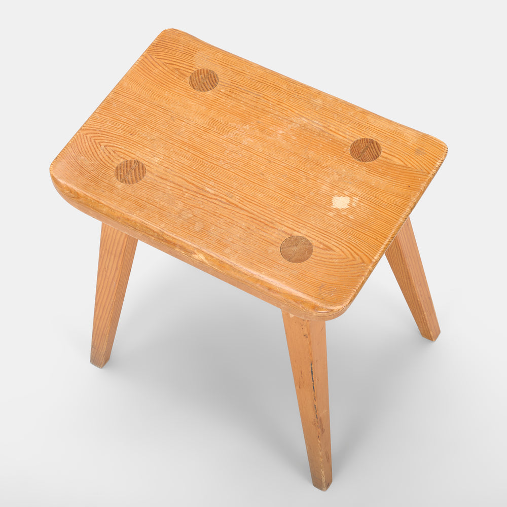 "Visingso" Pine Stool by Carl Malmsten for Karl Andersson's, Sweden, 1960s