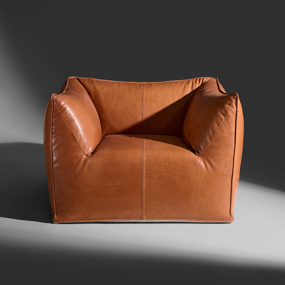 Mario Bellini "Le Bambole" lounge chair in buttery soft whiskey leather for B&B Italia, circa 2000s