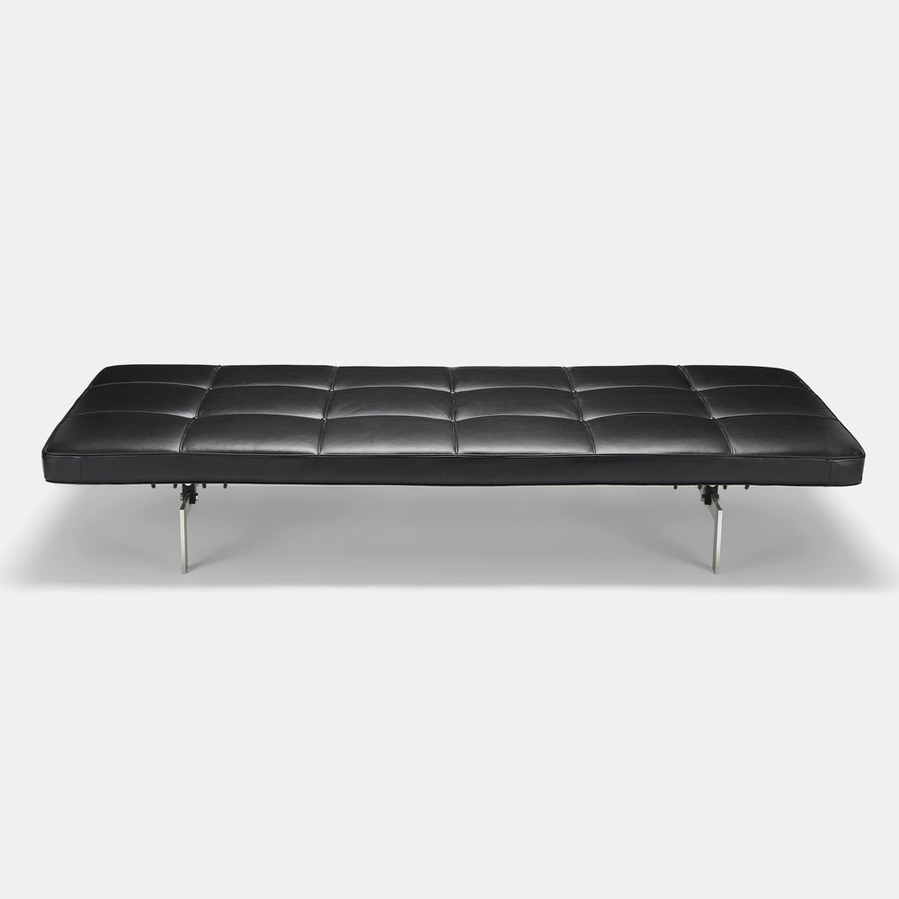 Poul Kjaerholm model "PK" black leather daybed for Republic of Fritz Hansen, Denmark, 2000s