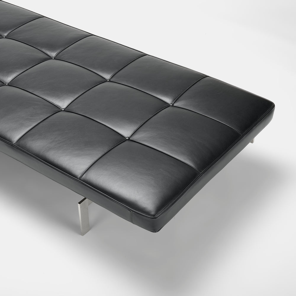 Poul Kjaerholm model "PK" black leather daybed for Republic of Fritz Hansen, Denmark, 2000s