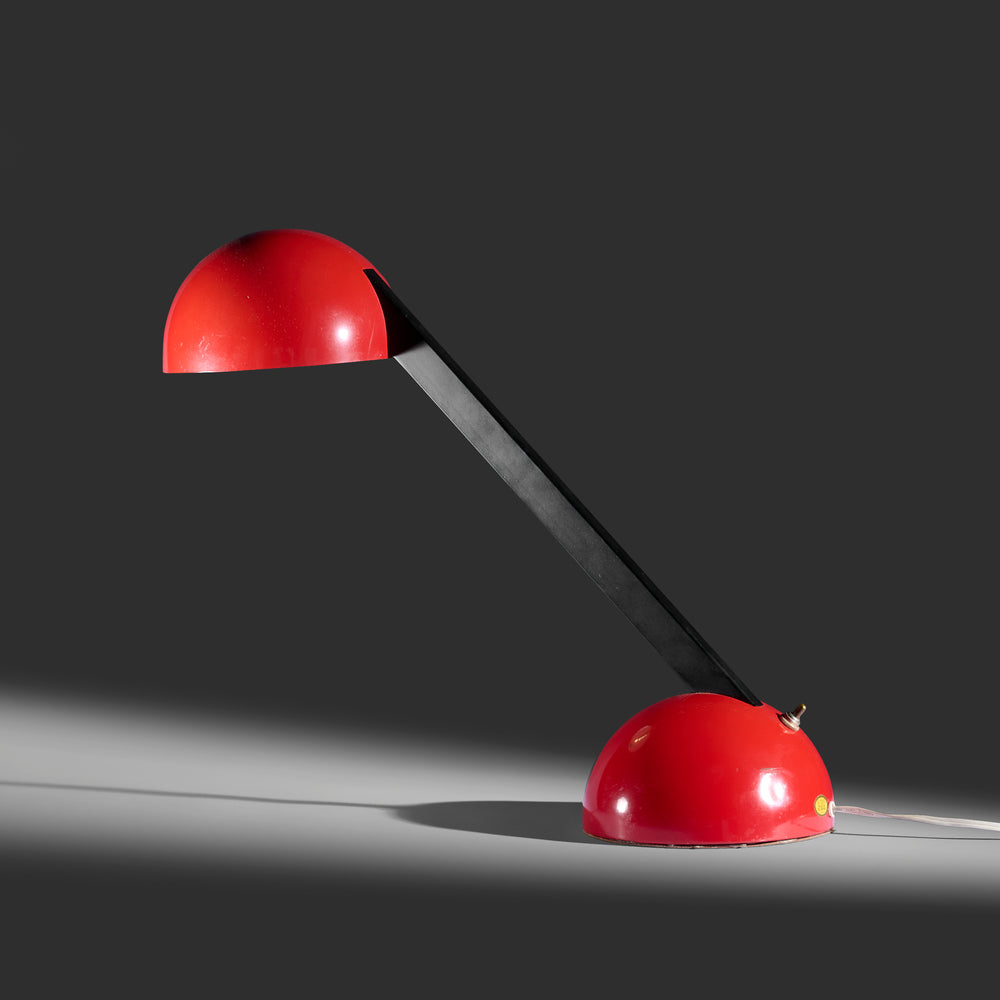 Modernist Red Desk Lamp. Maker unknown circa 1970s.