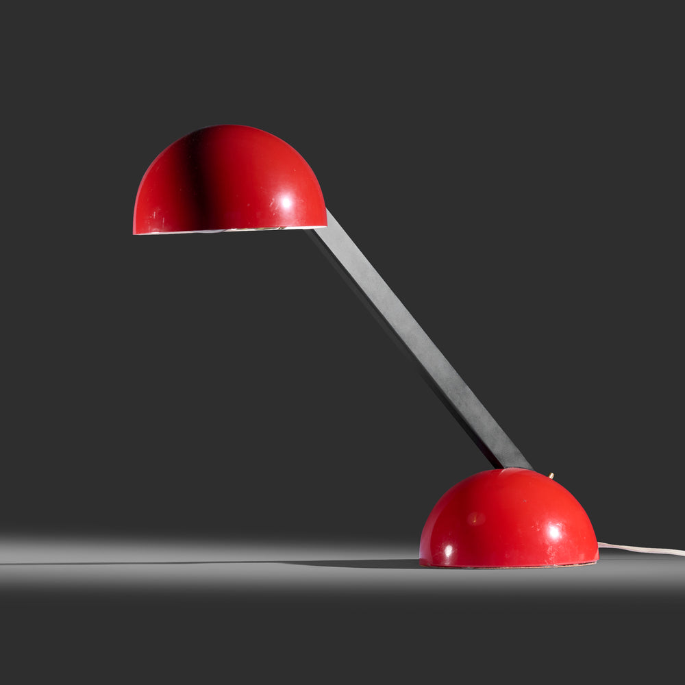 Modernist Red Desk Lamp. Maker unknown circa 1970s.