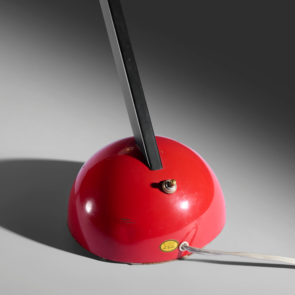 Modernist Red Desk Lamp. Maker unknown circa 1970s.