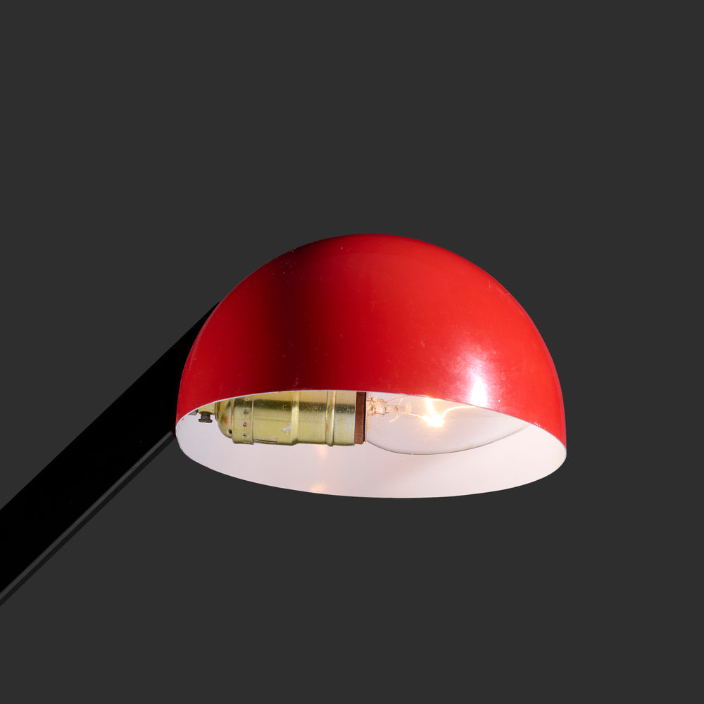 Modernist Red Desk Lamp. Maker unknown circa 1970s.