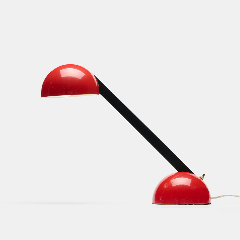 Modernist Red Desk Lamp. Maker unknown circa 1970s.