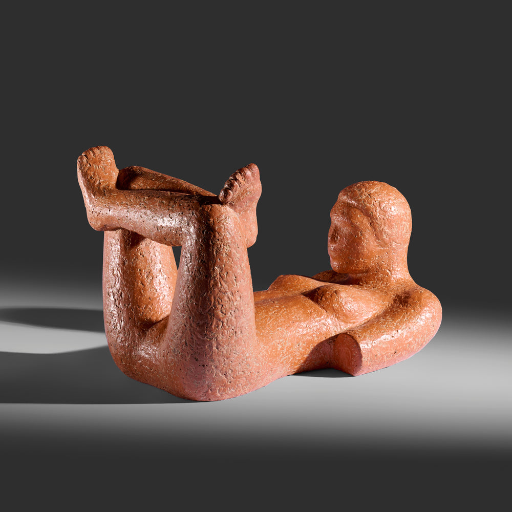 1960s Modernist signed terracotta figurative sculpture