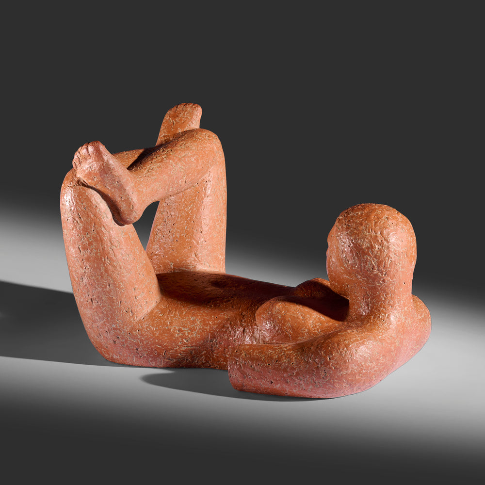 1960s Modernist signed terracotta figurative sculpture