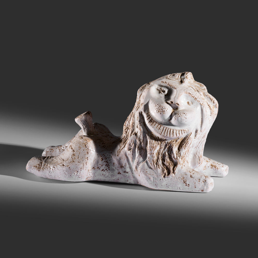 Large ceramic lion attributed to Aldo Londi for Bitossi, Italy, 1970s