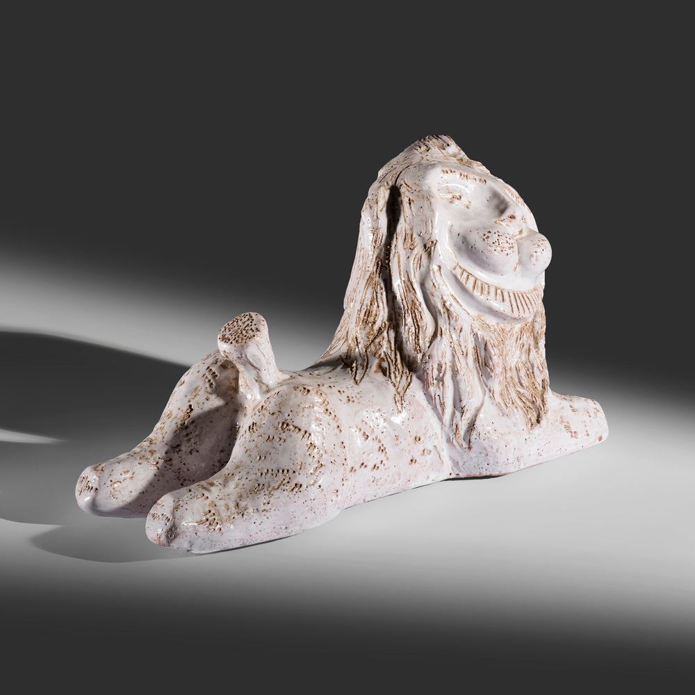 Large ceramic lion attributed to Aldo Londi for Bitossi, Italy, 1970s