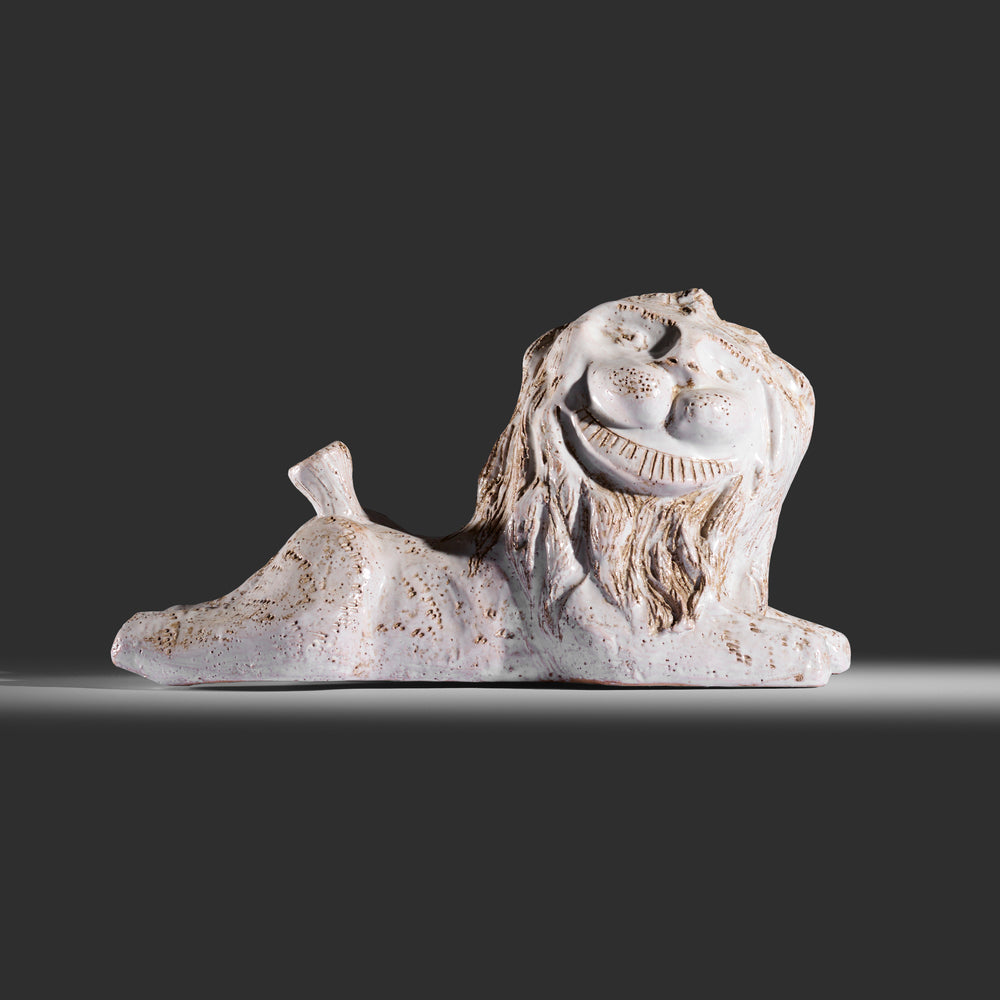 Large ceramic lion attributed to Aldo Londi for Bitossi, Italy, 1970s
