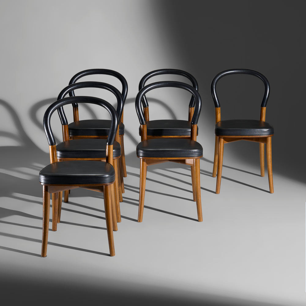 Erik Gunnar Asplund set of six "501 Göteborg" chairs for Cassina, Italy,  circa 1983