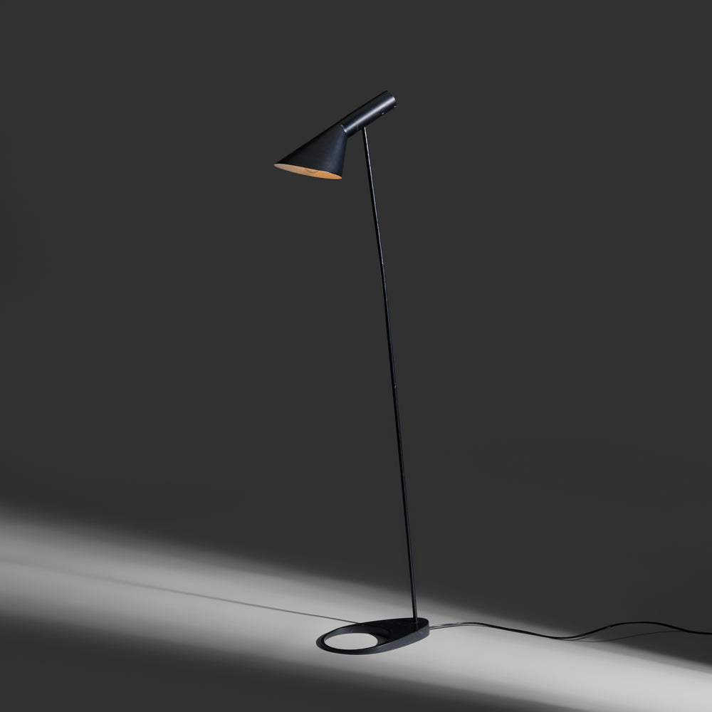 Arne Jacobsen  "AJ" floor Lamp in black for Louis Poulsen, Denmark, 1960s