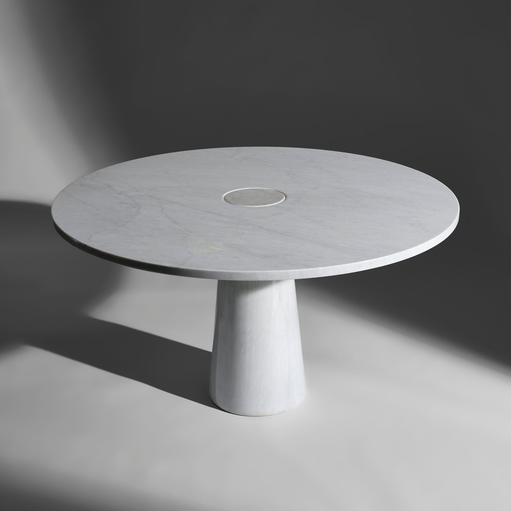 Angelo Mangiarotti 'Eros' Dining Table in Carrara Marble for Skipper, Italy, 1970s