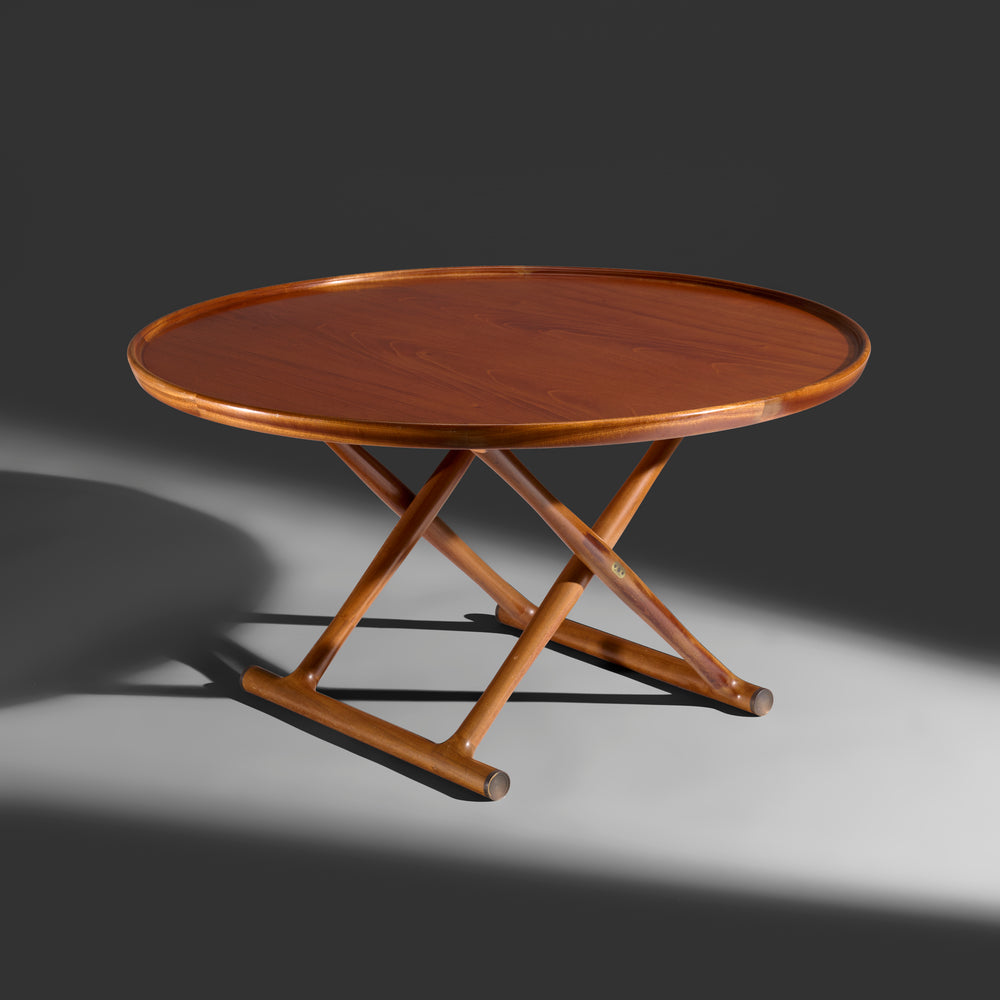 Mogens Lassen large Cuban Mahogany early “Egyptian” folding coffee table for Rud Rasmussen, Denmark circa 1940