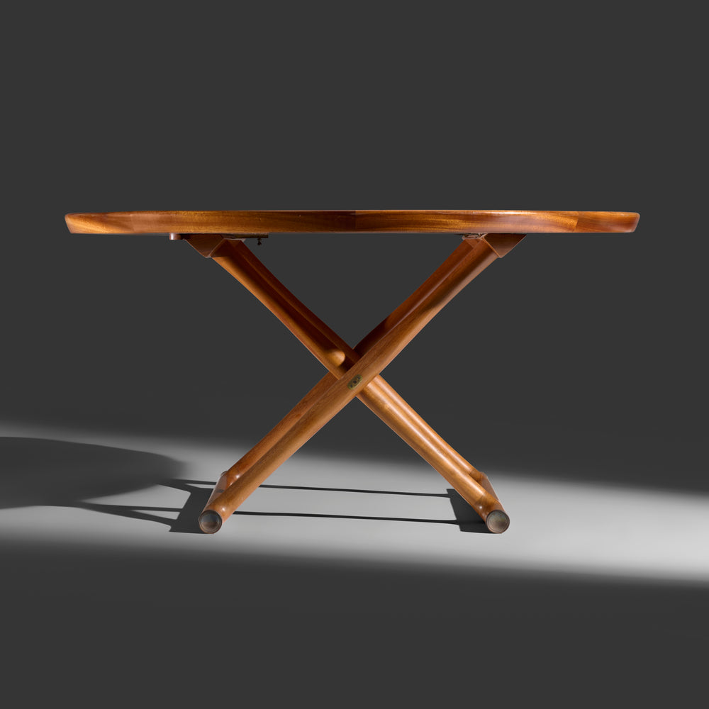 Mogens Lassen large Cuban Mahogany early “Egyptian” folding coffee table for Rud Rasmussen, Denmark circa 1940