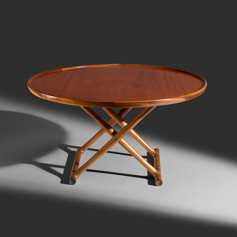 Mogens Lassen large Cuban Mahogany early “Egyptian” folding coffee table for Rud Rasmussen, Denmark circa 1940