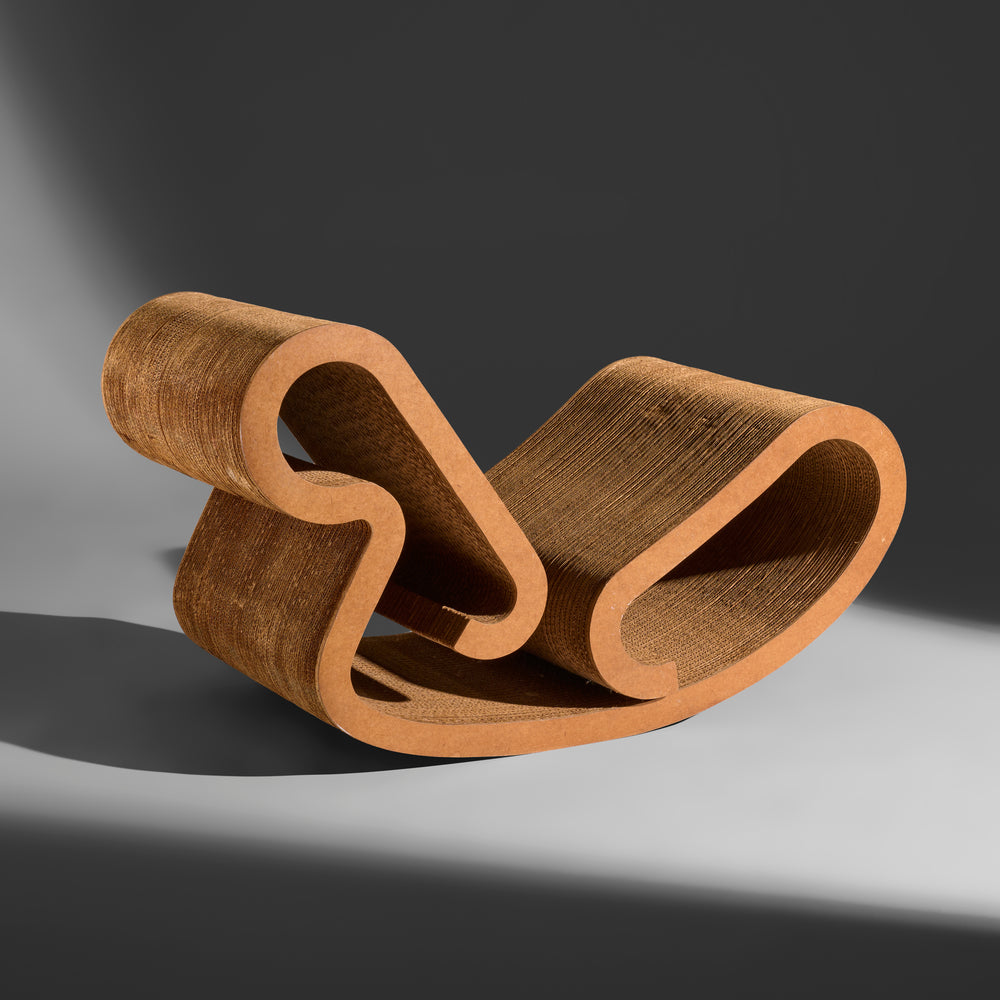 Frank Gehry Rocking chaise lounge chair for Easy Edges, Inc. Canada/USA, 1972