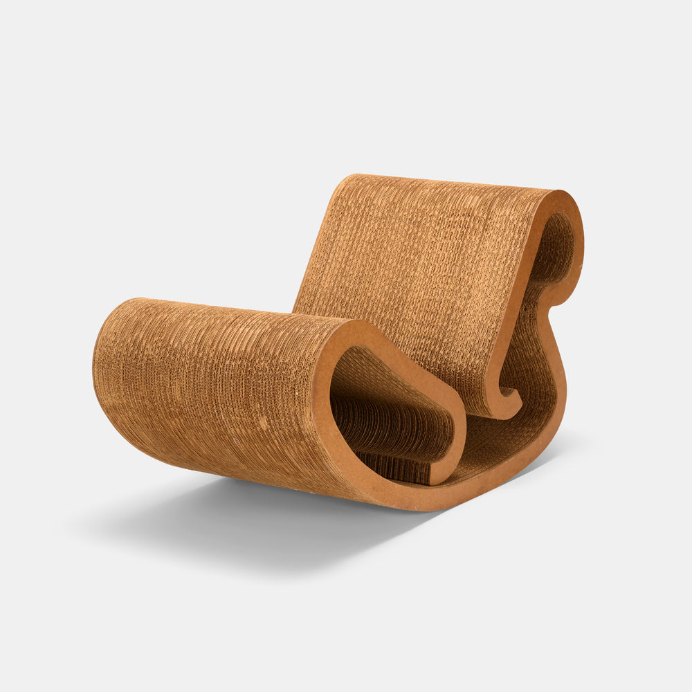 Frank Gehry Rocking chaise lounge chair for Easy Edges, Inc. Canada/USA, 1972