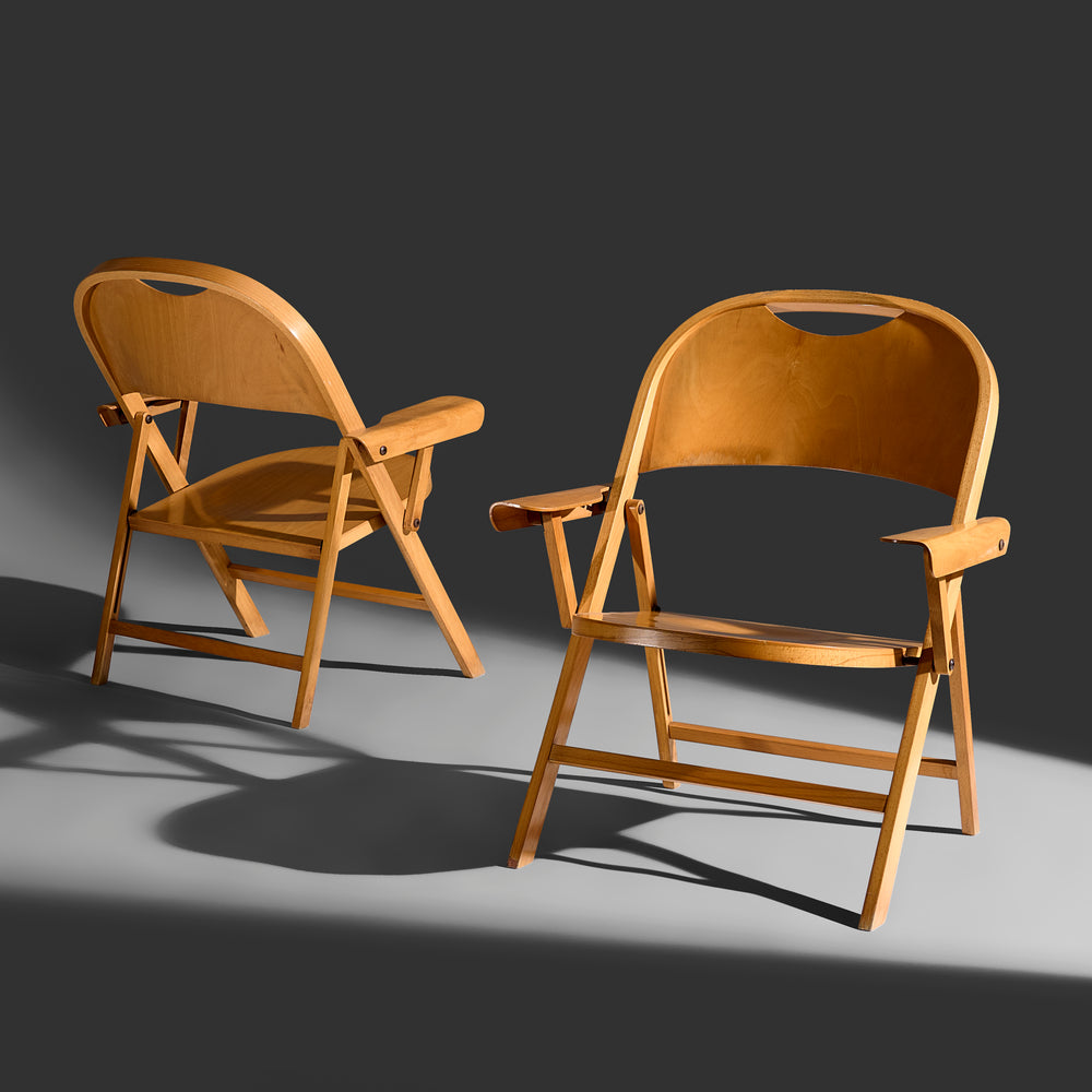 Achille Castiglioni “Ginevra” folding armchairs for BBB Bonachina, Italy 1979