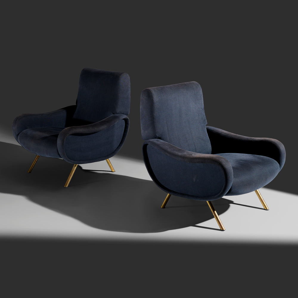 Marco Zanuso classic pair of model "Lady" lounge chairs for Arflex, Italy, 1960s