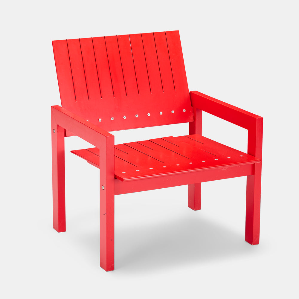 Bernt Petersen red Crate Lounge Chair for Carl Hansen Denmark, 1982