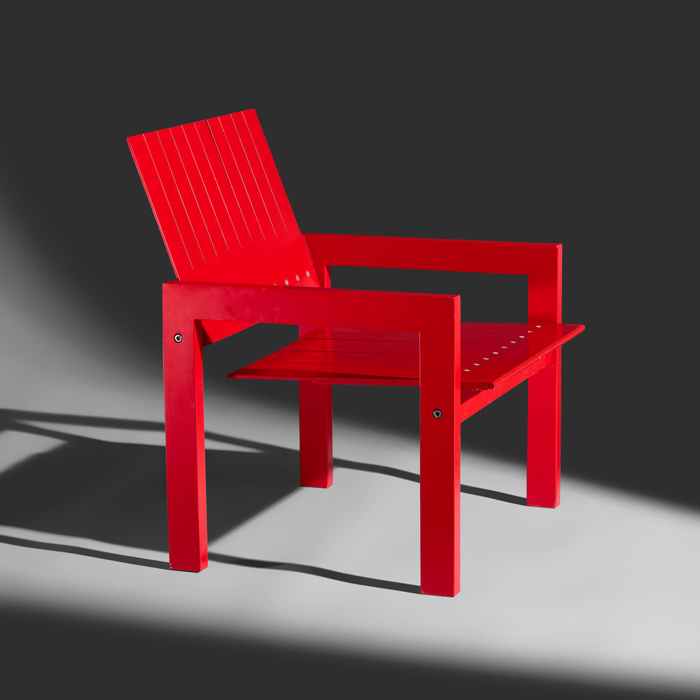 Bernt Petersen red Crate Lounge Chair for Carl Hansen Denmark, 1982