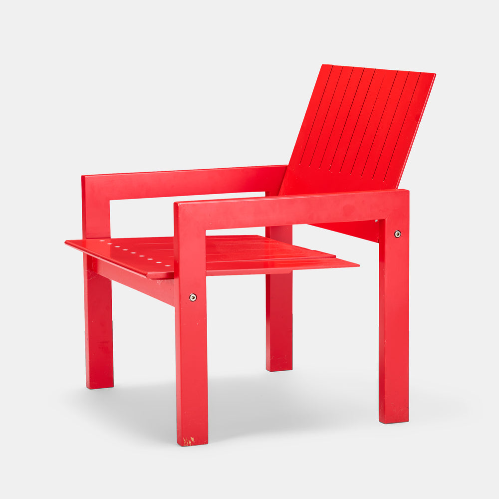 Bernt Petersen red Crate Lounge Chair for Carl Hansen Denmark, 1982