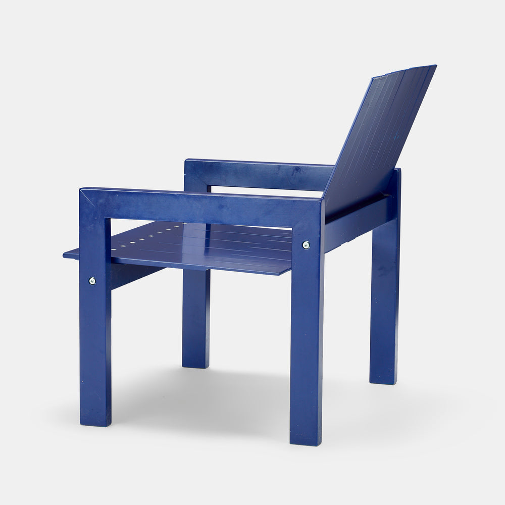 Bernt Petersen blue Crate Lounge Chair for Carl Hansen Denmark, 1982