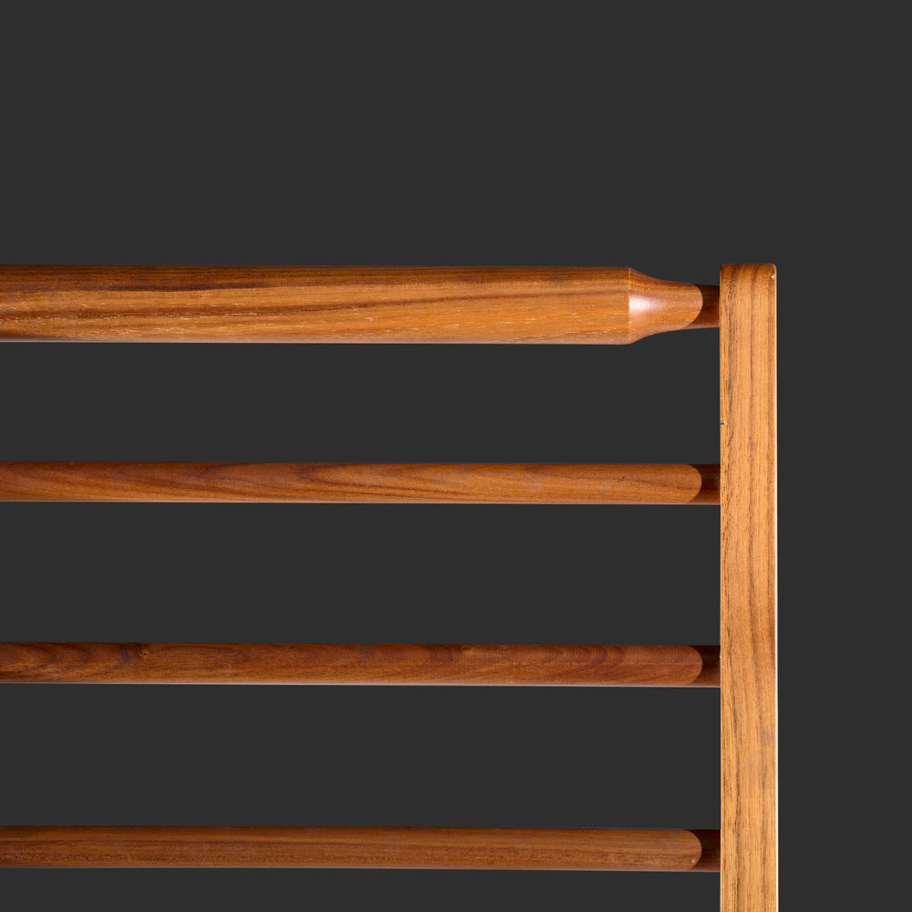 Italian modernist solid walnut magazine rack