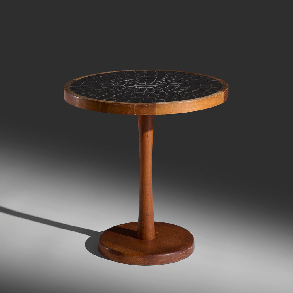 Jane and Gordon Martz for Marshall Studios walnut and glazed tile top side table USA, 1960s