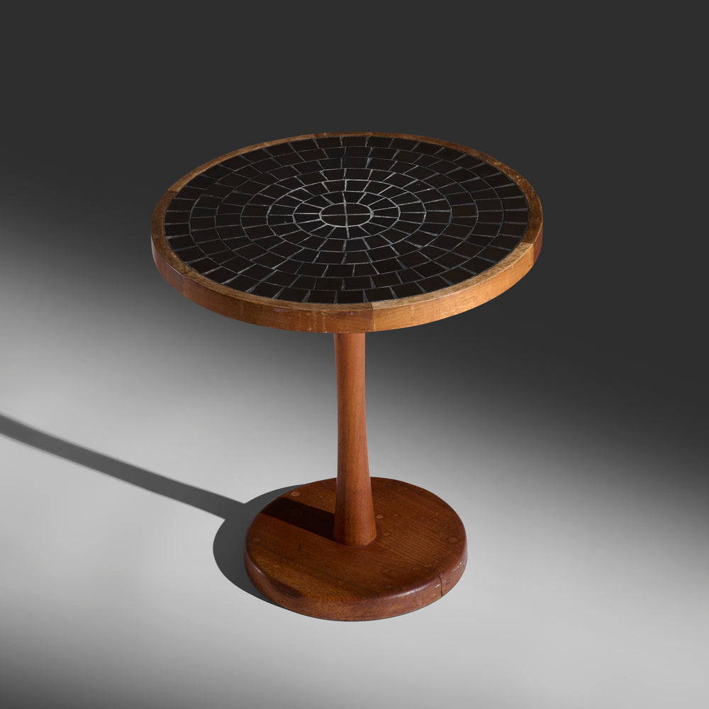 Jane and Gordon Martz for Marshall Studios walnut and glazed tile top side table USA, 1960s