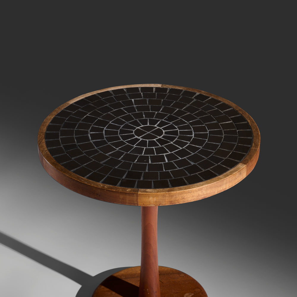 Jane and Gordon Martz for Marshall Studios walnut and glazed tile top side table USA, 1960s