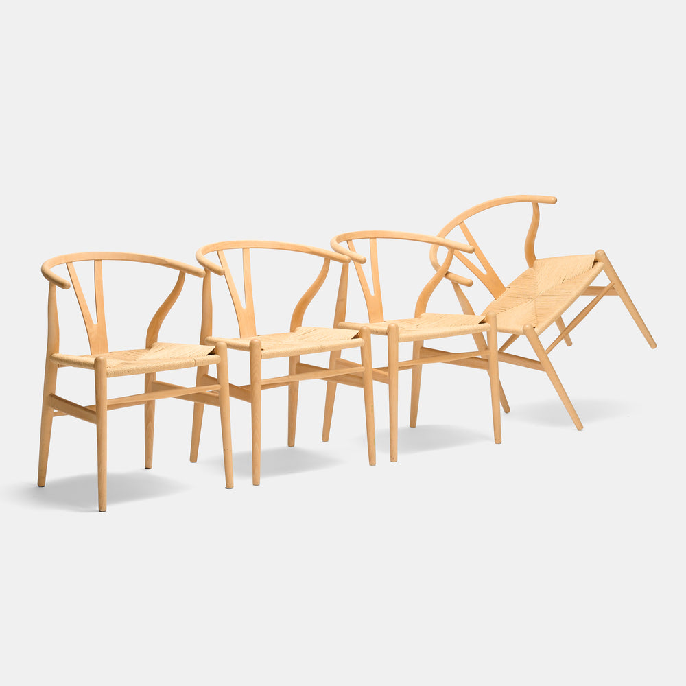 Hans J. Wegner Wishbone chairs, set of four for Carl Hansen & Søn