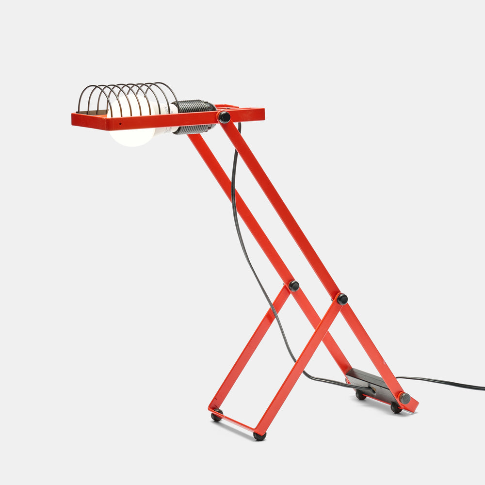 Ernesto Gismondi "Sintesi" red adjustable task lamp for Artemide, Italy, 1970s