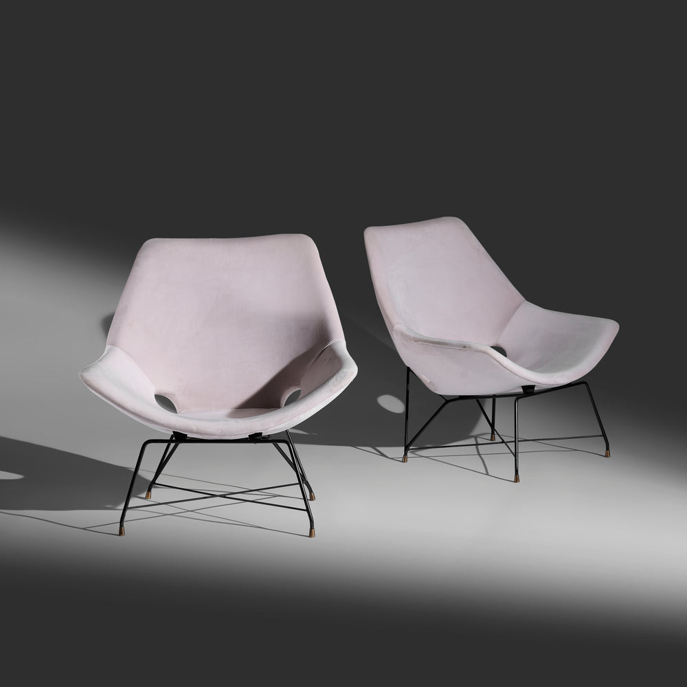 Augusto Bozzi Kosmos pair of lounge chairs for Saporiti Italia, pair, c. 1954