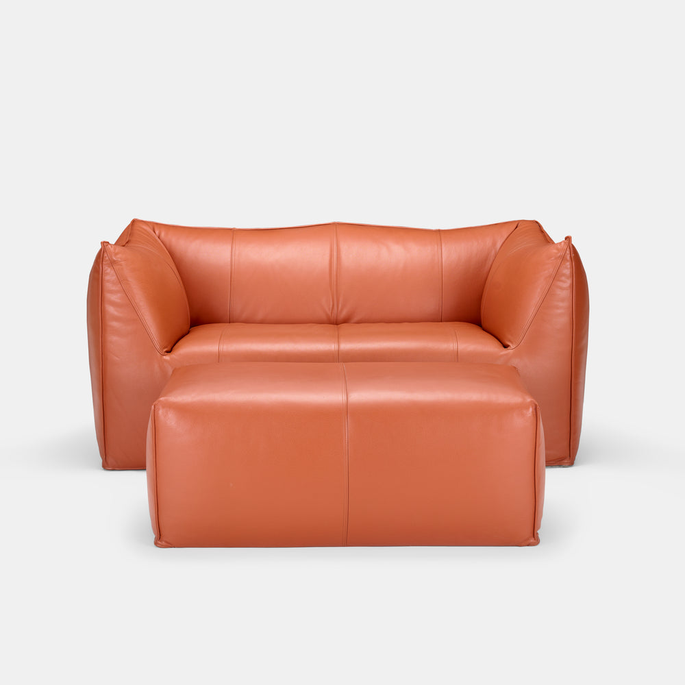 Mario Bellini Bambole Bibambola LBA2 leather Sofa with ottoman for B&B Italia
