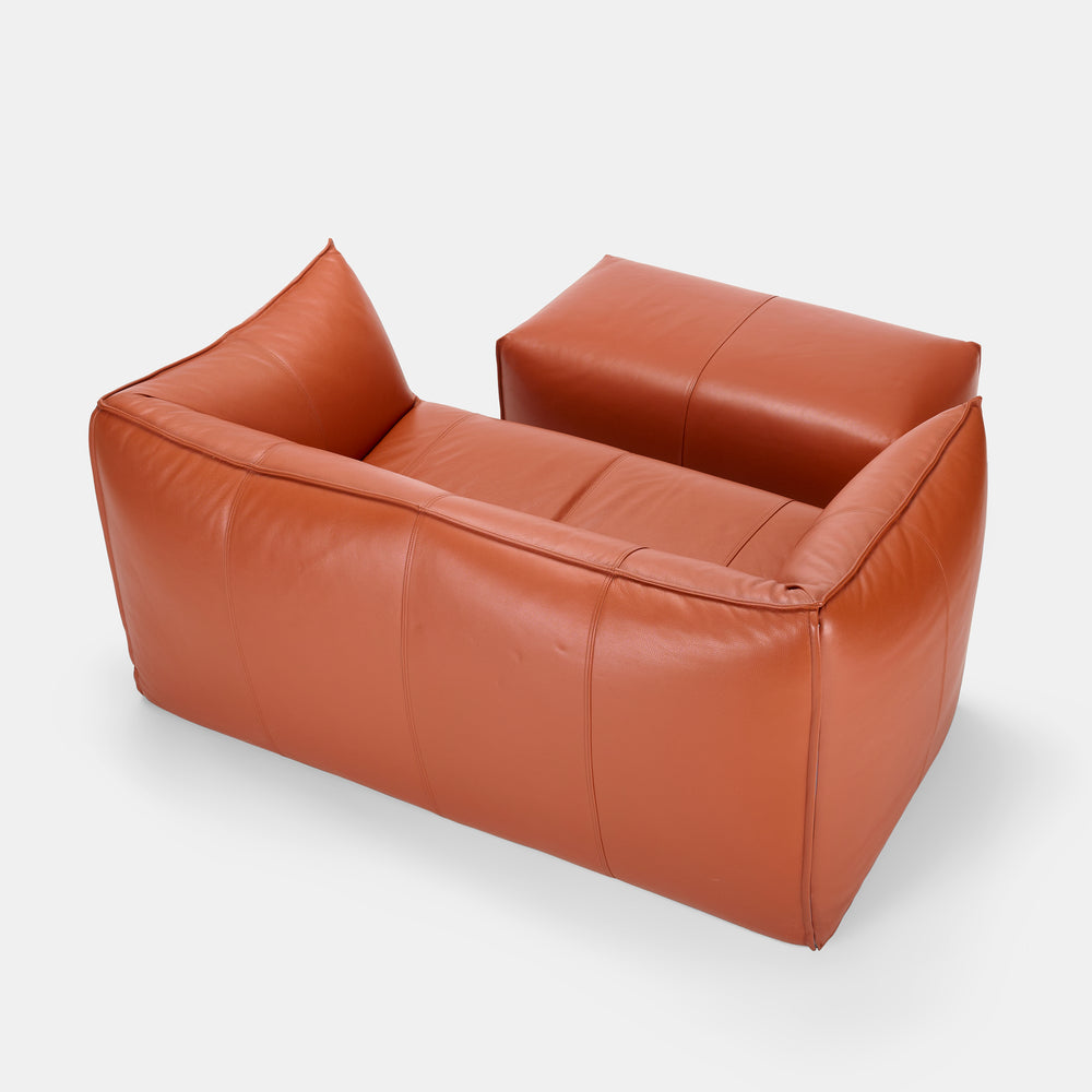 Mario Bellini Bambole Bibambola LBA2 leather Sofa with ottoman for B&B Italia