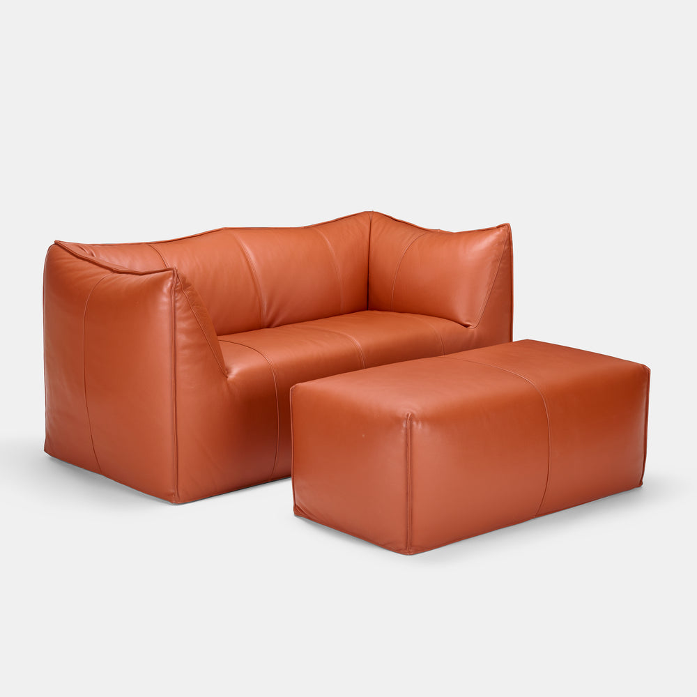 Mario Bellini Bambole Bibambola LBA2 leather Sofa with ottoman for B&B Italia