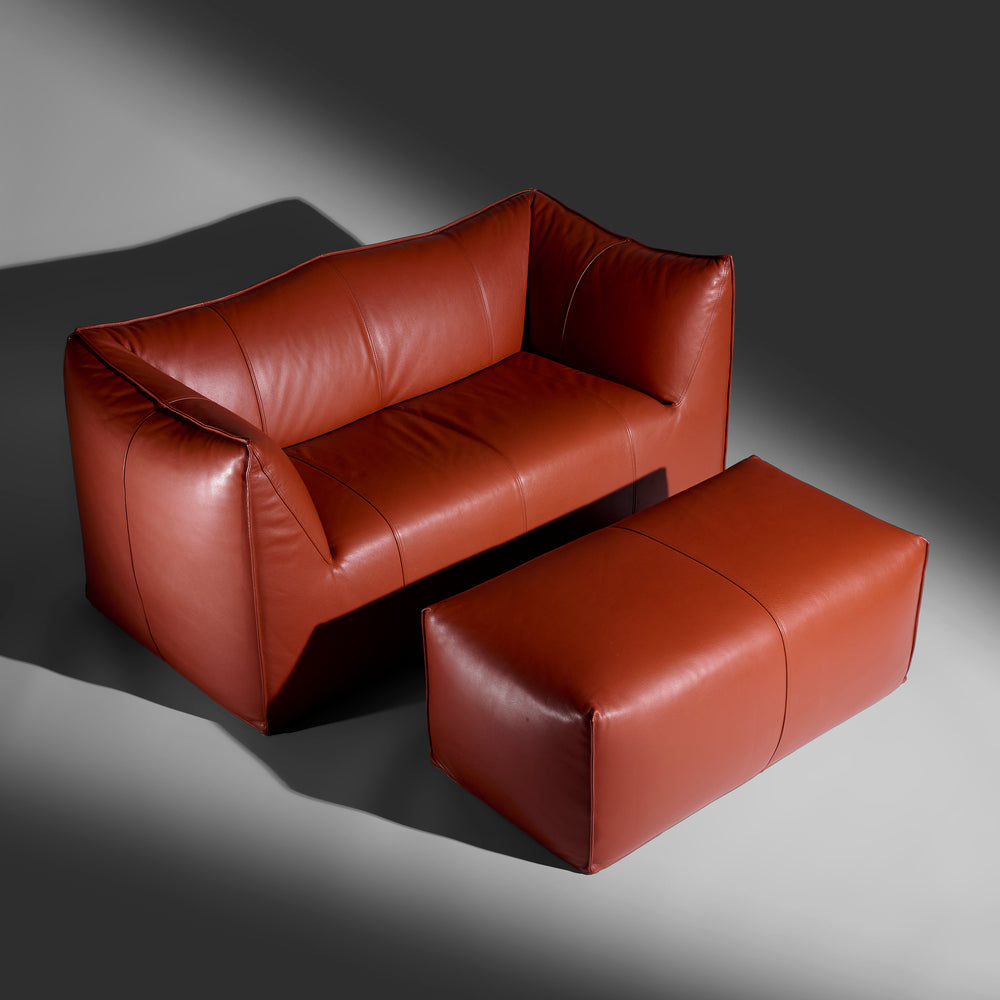 Mario Bellini Bambole Bibambola LBA2 leather Sofa with ottoman for B&B Italia