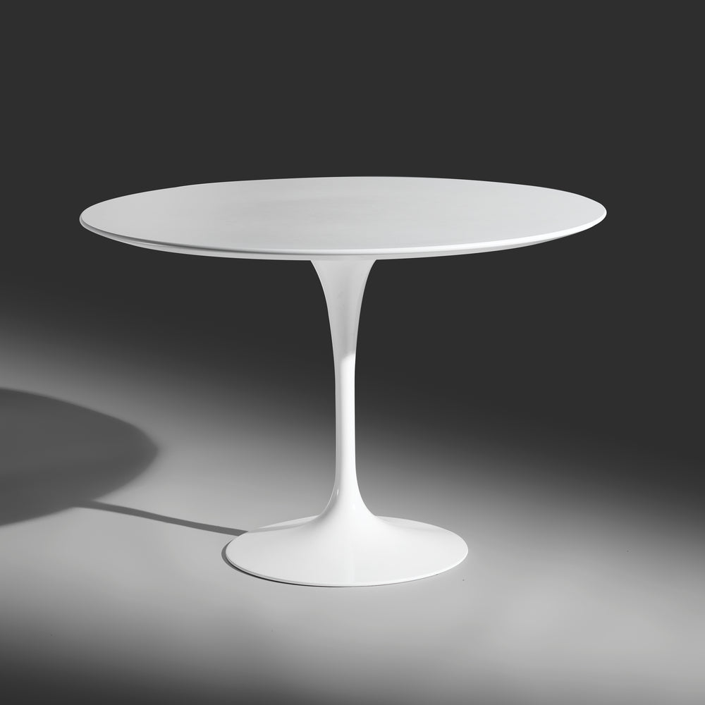 Eero Saarinen Pedestal dining table with laminate 42" dia top for Knoll Studio