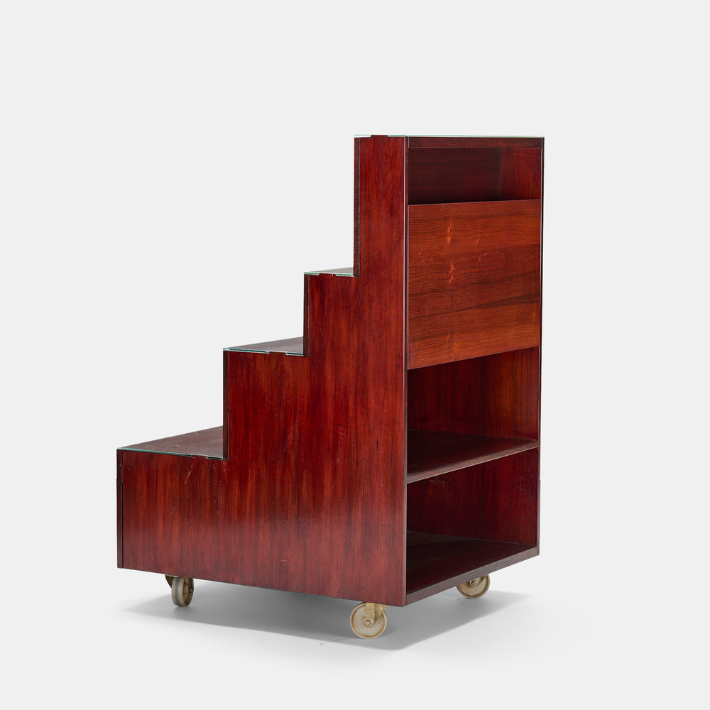 Achille & Pier Giacomo Castiglioni rare rosewood Rampa secretary desk cabinet for Bernini, Italy 1965