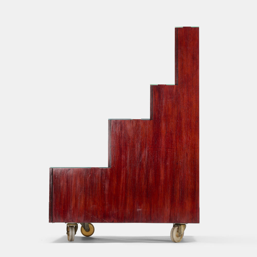 Achille & Pier Giacomo Castiglioni rare rosewood Rampa secretary desk cabinet for Bernini, Italy 1965