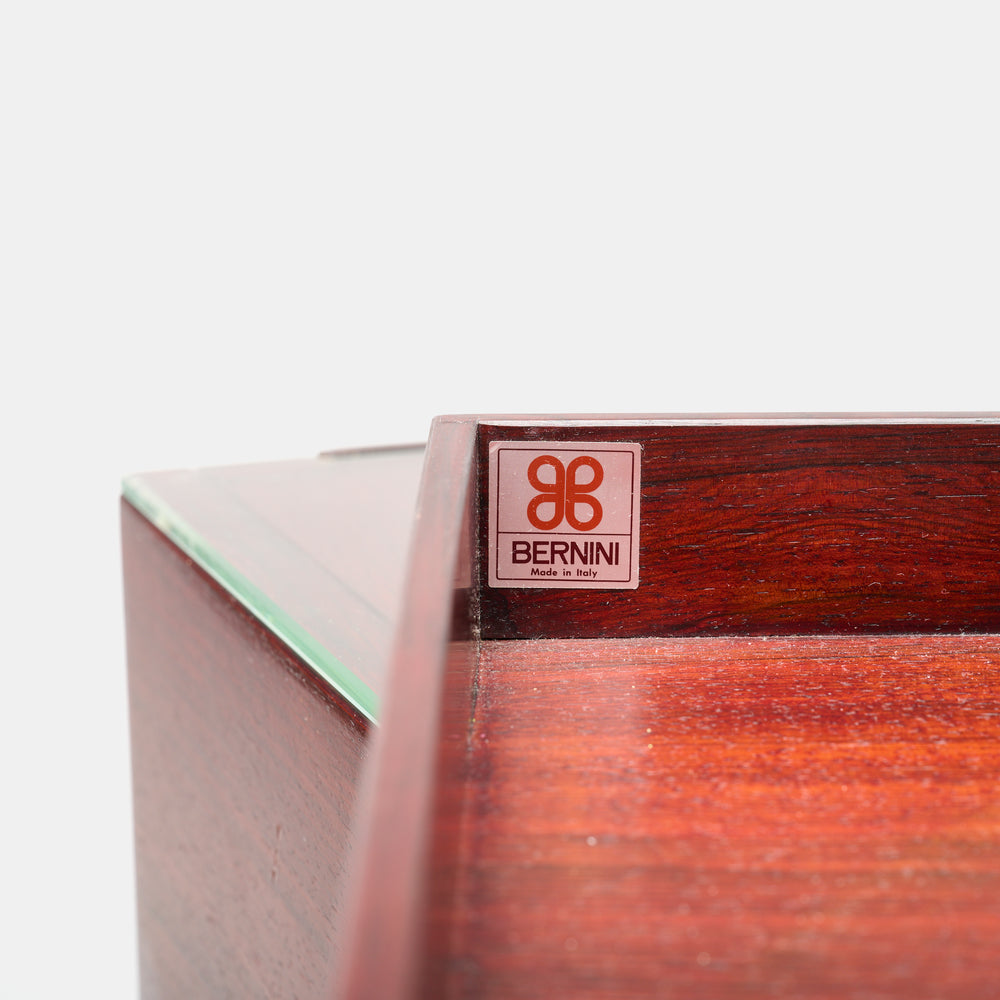 Achille & Pier Giacomo Castiglioni rare rosewood Rampa secretary desk cabinet for Bernini, Italy 1965