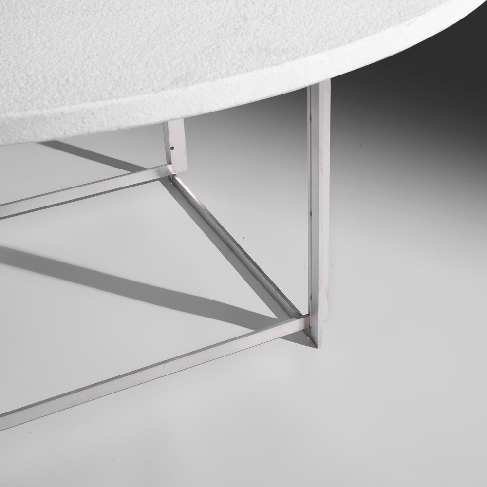 Poul Kjaerholm PK 54 dining table with a flint-rolled marble top for Fritz Hansen Denmark