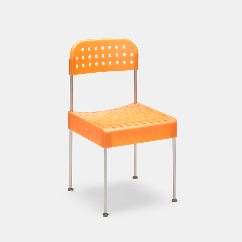 Enzo Mari NOS model "The Box" chair in orange manufactured by Aleph Atlantide (Driade), Italy