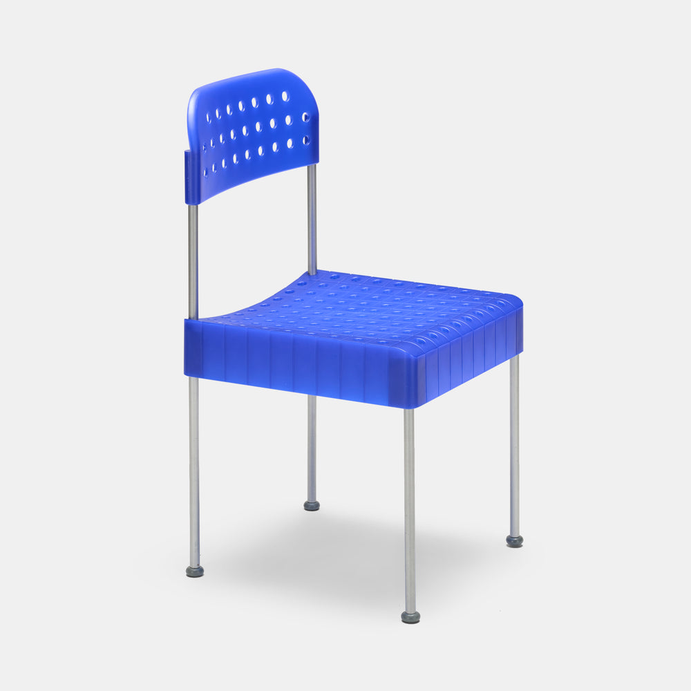 Enzo Mari NOS model "The Box" chair in blue manufactured by Aleph Atlantide (Driade), Italy