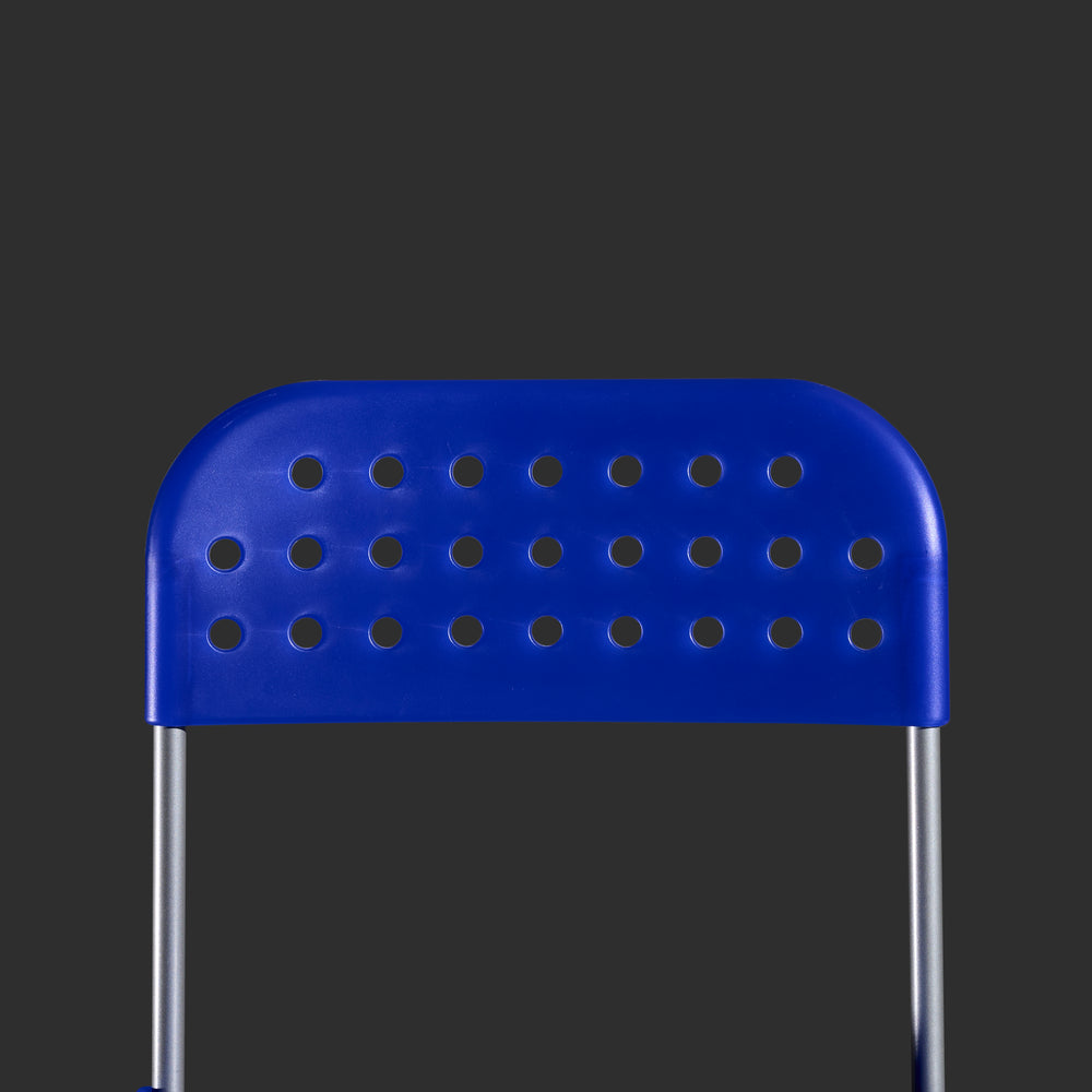 Enzo Mari NOS model "The Box" chair in blue manufactured by Aleph Atlantide (Driade), Italy