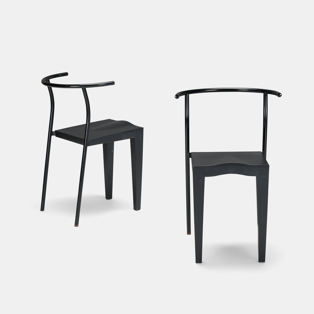 Philippe Starck Postmodern Black Dr. Glob stacking armchair for Kartell Italy, 1980s