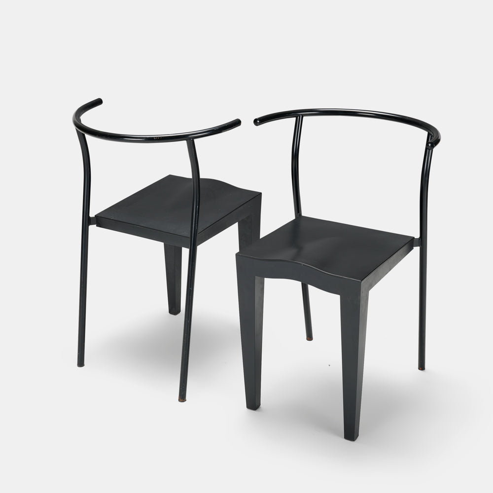 Philippe Starck Postmodern Black Dr. Glob stacking armchair for Kartell Italy, 1980s